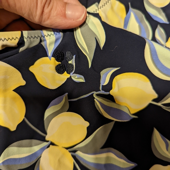 Navy Swimsuit with Yellow Lemon Print - Picture 2 of 8